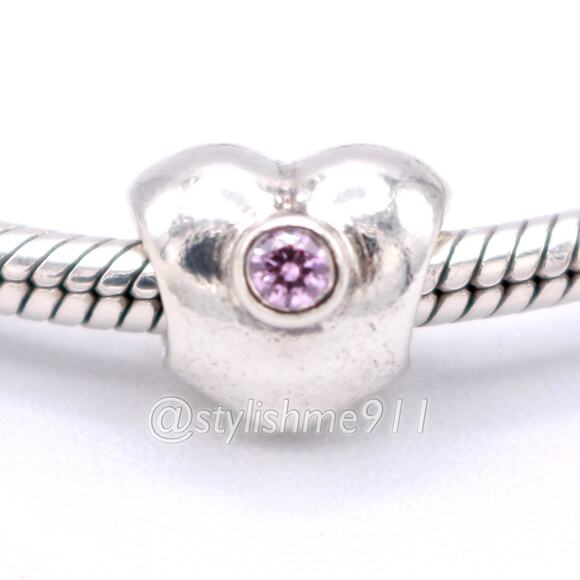 Authentic Pandora Heart with Pink Zirconia Charm - 790134PCZ - Picture 3 of 12